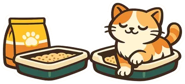 Bandeja sanitaria con arena aglomerante para gato.