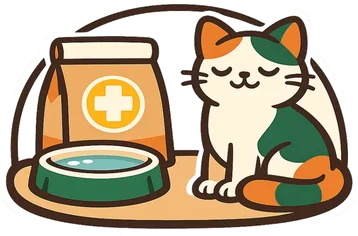 Bol con alimento veterinario para gato junto a un envase clínico.