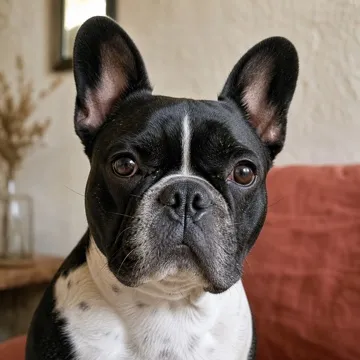 Bruno, un bulldog francés blanco y negro