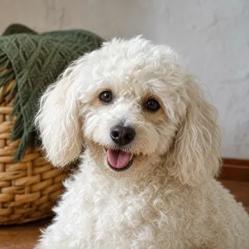 Pipa, una perrita pequeña de pelo blanco y rizado