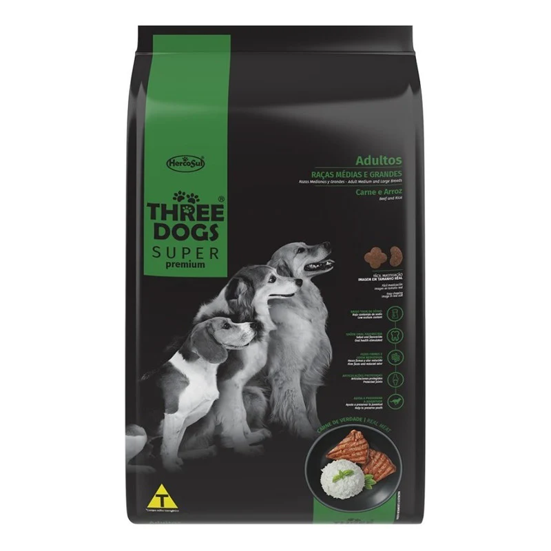 Three Dogs Adulto Super Premium 15+2 Kg 1 three dogs adulto