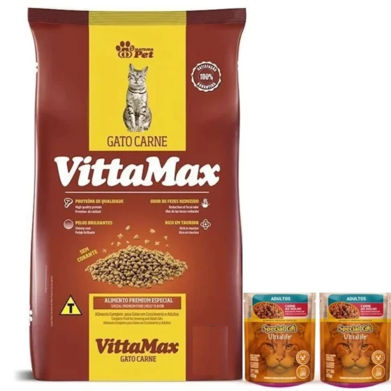 VittaMax Gato Carne Adulto 25 Kg + 2 Salsas