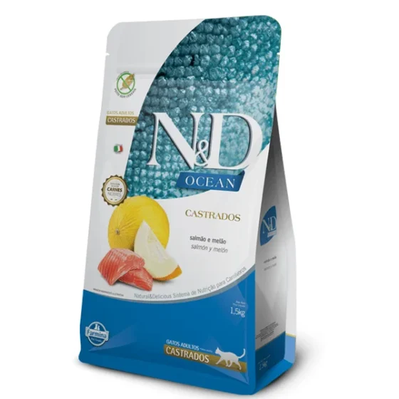 N&D Ocean Feline Salmón y Melón Adultos Castrados 7,5 Kg