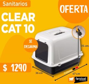 Baño Sanitario Cerrado para Gatos Clear 10 2 sanitario cerrado