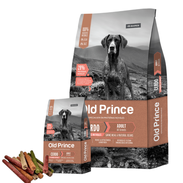 old prince cerdo y legumes adulto