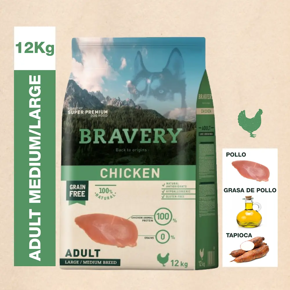 Bravery 7 bravery para perros pollo