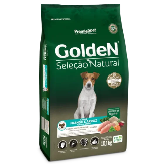 GoldeN Selección Natural Perros Adultos Talla Pequeña Pollo y Arroz 10,1 Kg