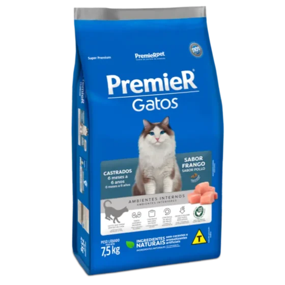 PremieR Gatos Castrados 6 meses a 6 años Pollo 7,5 Kg