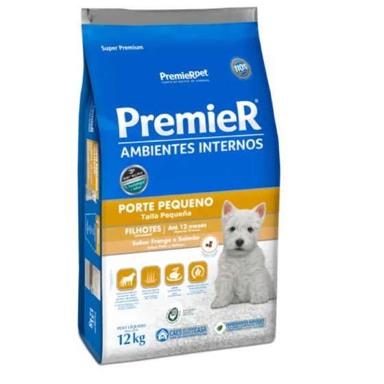 PremieR Ambientes Interiores Perros Cachorros Talla Pequeña Pollo y Salmón 12 Kg