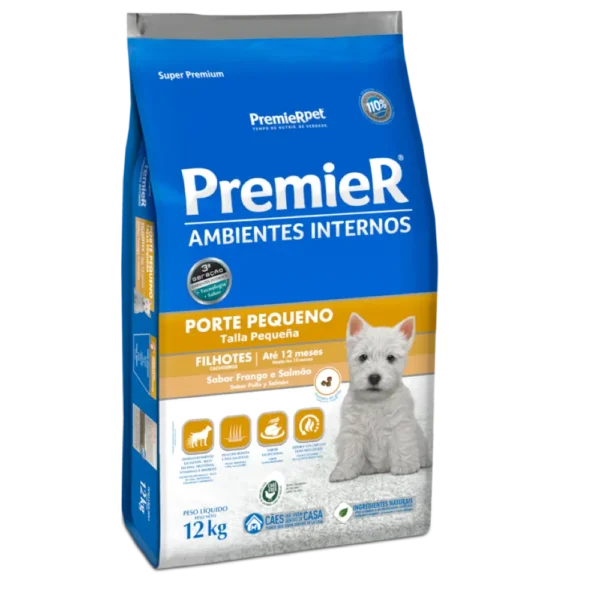 PremieR Ambientes Interiores Perros Cachorros Talla Pequeña Pollo y Salmón 12Kg