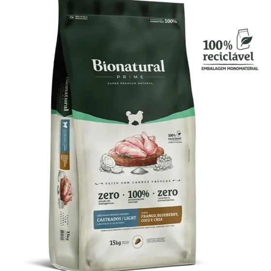 Bionatural Prime Castrado Light Raza Mediana 15 Kg