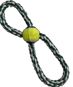 Racionya Alimentos para mascotas 46 juguete cuerda con pelota