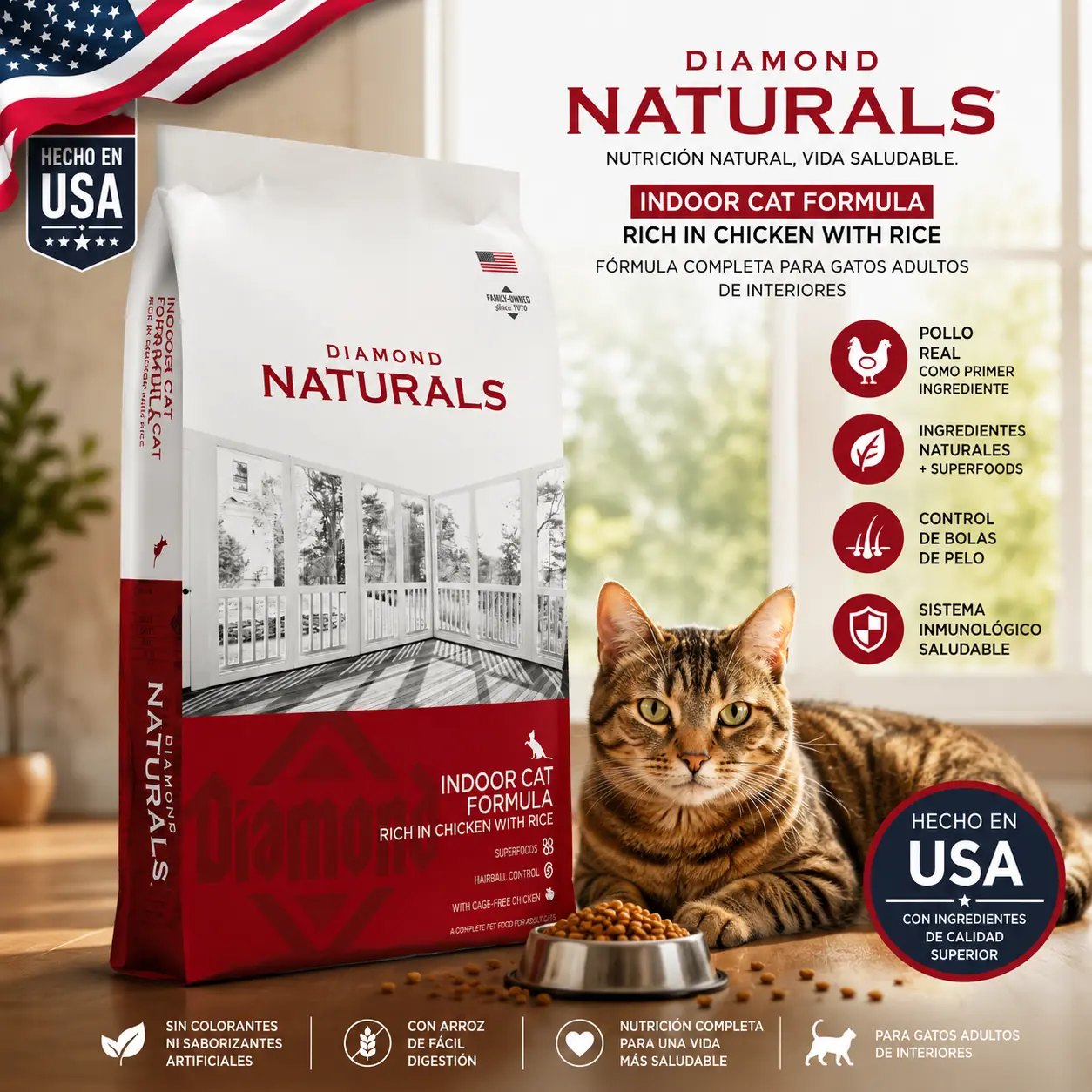 Diamond Naturals Gato Castrado 7,5 Kg + Sanitario 1 diamond natural gato