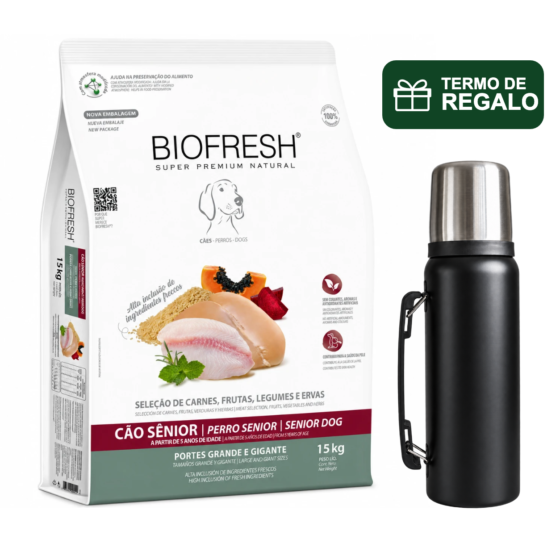 Biofresh Senior Razas Grandes 15 Kg con termo de regalo