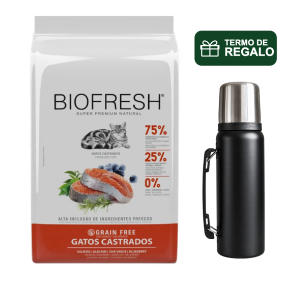Biofresh Gatos Castrados Salmón 7,5 Kg con termo de regalo