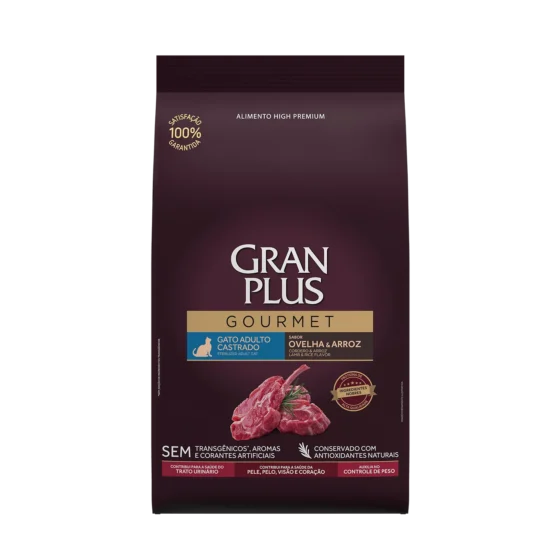 Granplus Gourmet Cordero Gato Castrado 10,1 Kg + Salsa