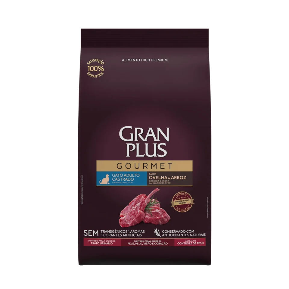 Granplus Gourmet Cordero Gato Castrado 10,1 Kg + Salsa