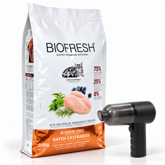 Biofresh gatos castrados pollo 7,5 kg con aspirador portátil de regalo