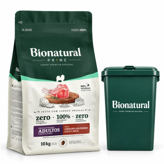Bionatural Prime Cordero Razas Pequeñas 10 Kg + Contenedor