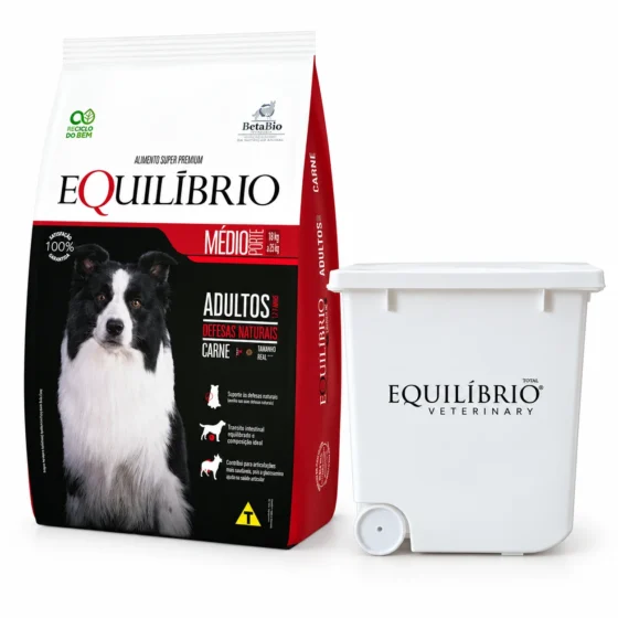 Equilibrio Adulto Carne 18 Kg + Pote blanco con ruedas de regalo