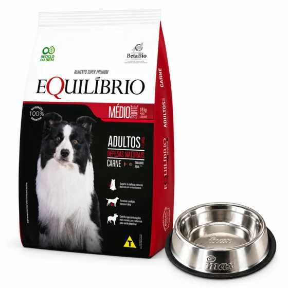 Equilibrio Adulto Carne 18 Kg + Plato de acero de regalo