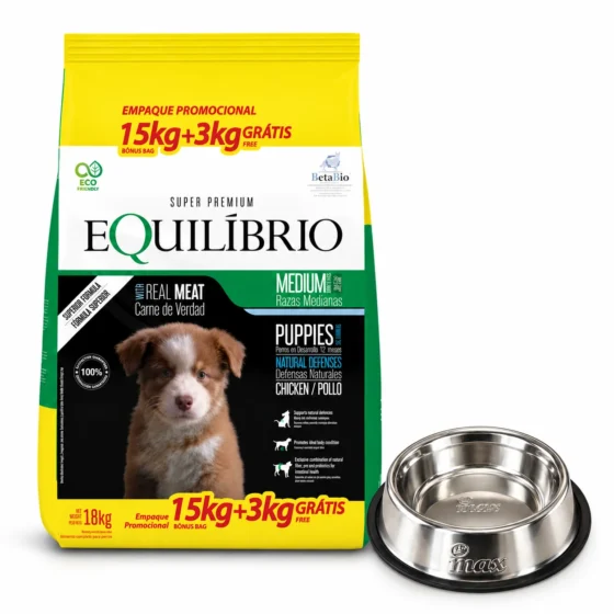 Equilibrio Cachorro Active 15+3 Kg + Plato de acero de regalo