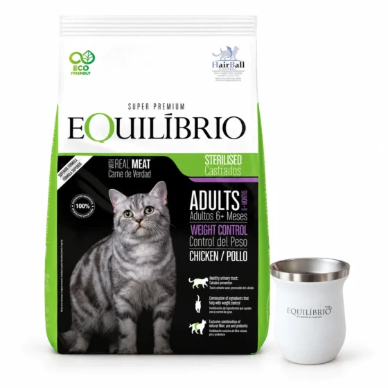 Equilibrio Gato Adulto Castrado Pollo 7,5 Kg + Mate Equilibrio de regalo