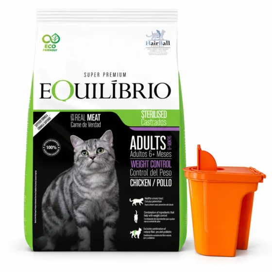 Equilibrio Gato Adulto Castrado Pollo 7,5 Kg + Tarro naranja chico de regalo