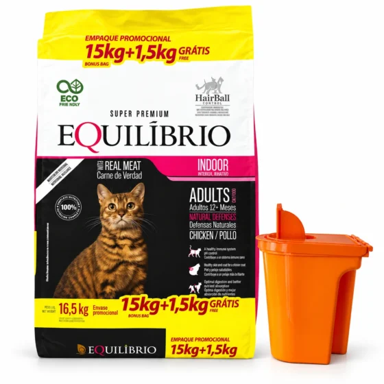 Equilibrio Gato Adulto 16,5 Kg + Tarro naranja chico de regalo