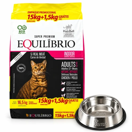 Equilibrio Gato Adulto 16,5 Kg + Plato de acero de regalo