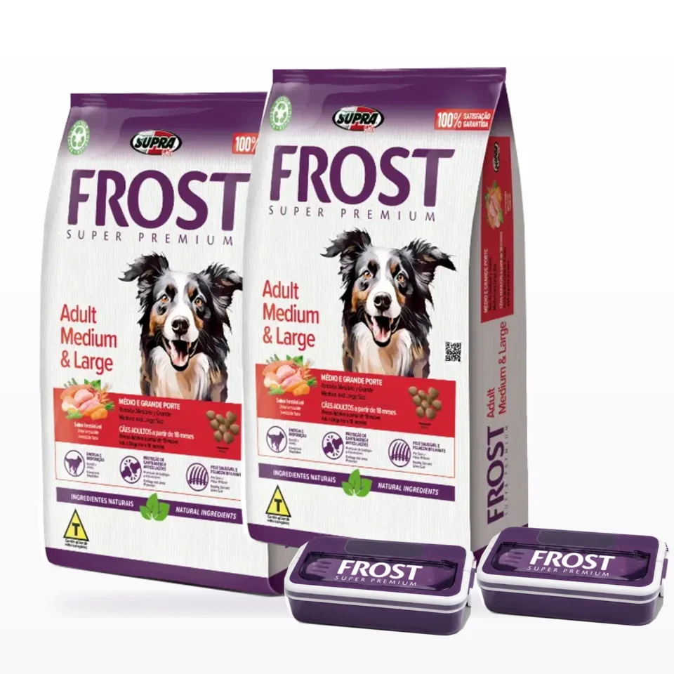 Frost Adulto Raza Mediana y Grande Combo 17+17 Kg + 2 Tuppers de regalo
