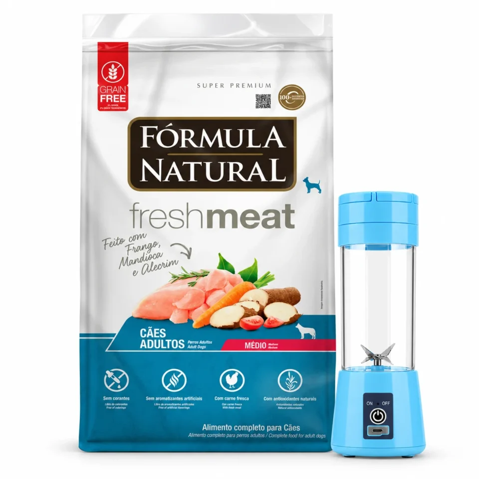 Formula Natural Fresh Meat Adultos Medianos 12 Kg + Licuadora portátil