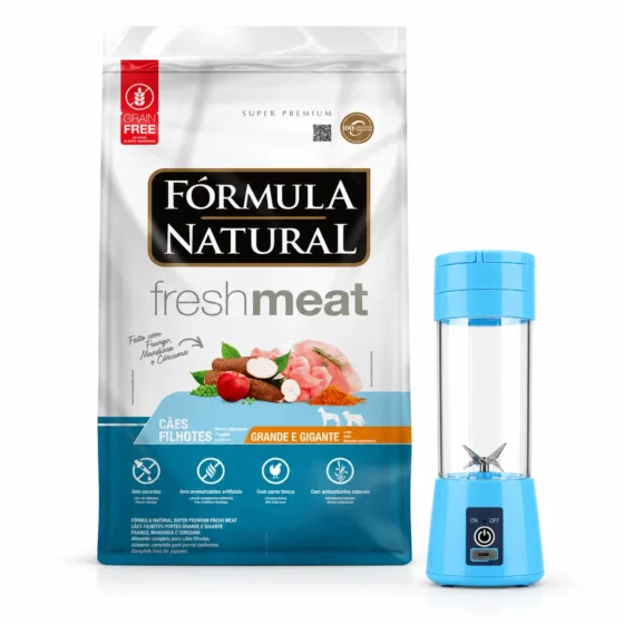 Formula Natural Fresh Meat Cachorro Grande 12 Kg + Licuadora portátil