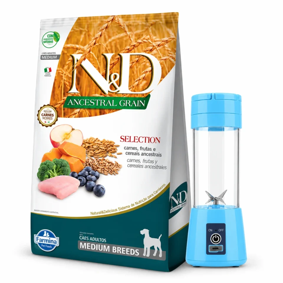 N&D Ancestral Selection Perro Adulto Medium 15 Kg + Licuadora portátil