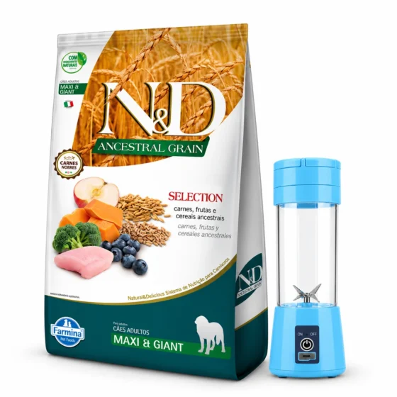 N&D Ancestral Selection Adulto Maxi & Giant 15 Kg + Licuadora portátil
