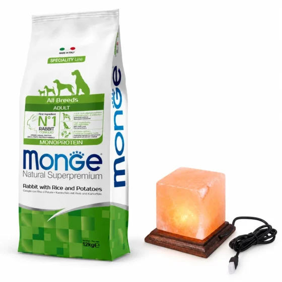 Monge Adulto Conejo y Papa 12 Kg + Lámpara de sal de regalo