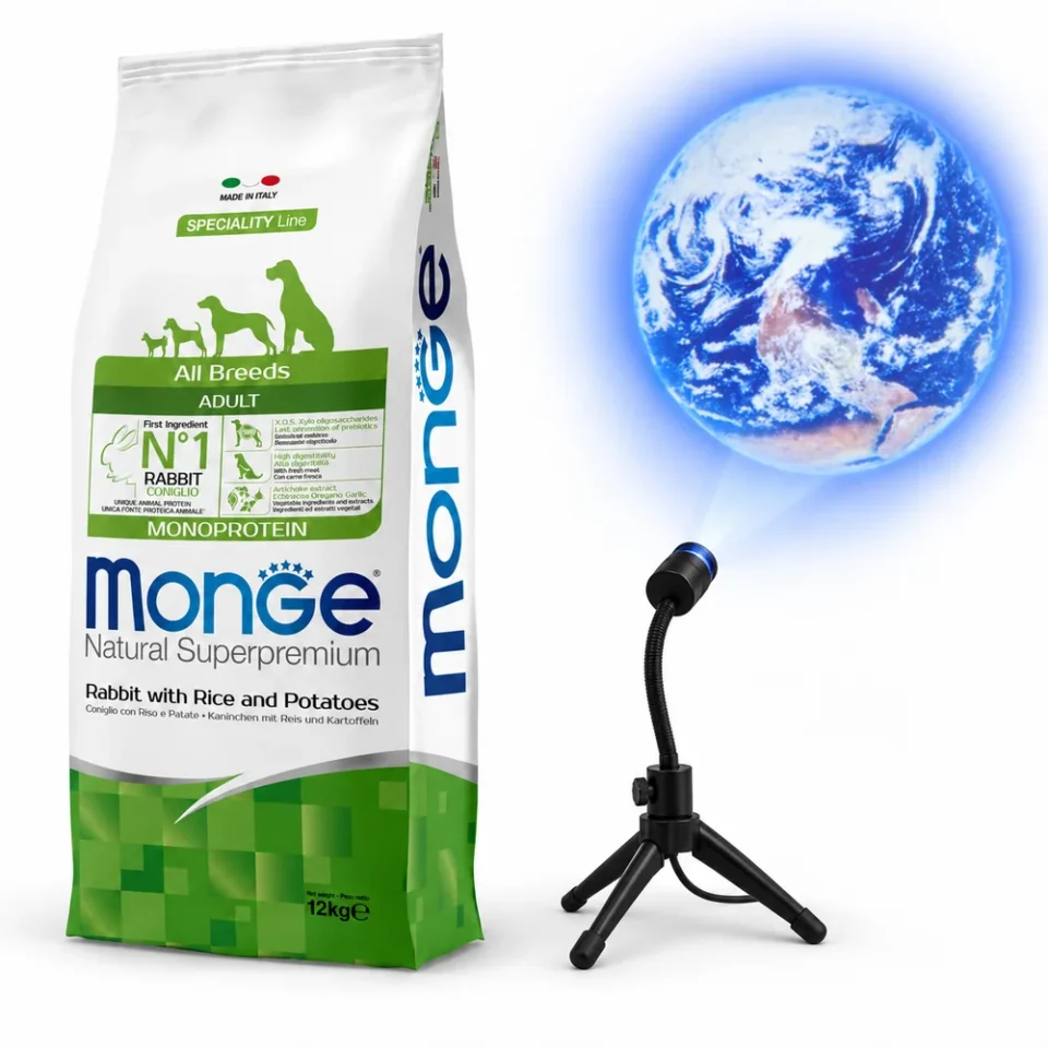 Monge Adulto Conejo y Papa 12 Kg + Proyector del planeta Tierra de regalo
