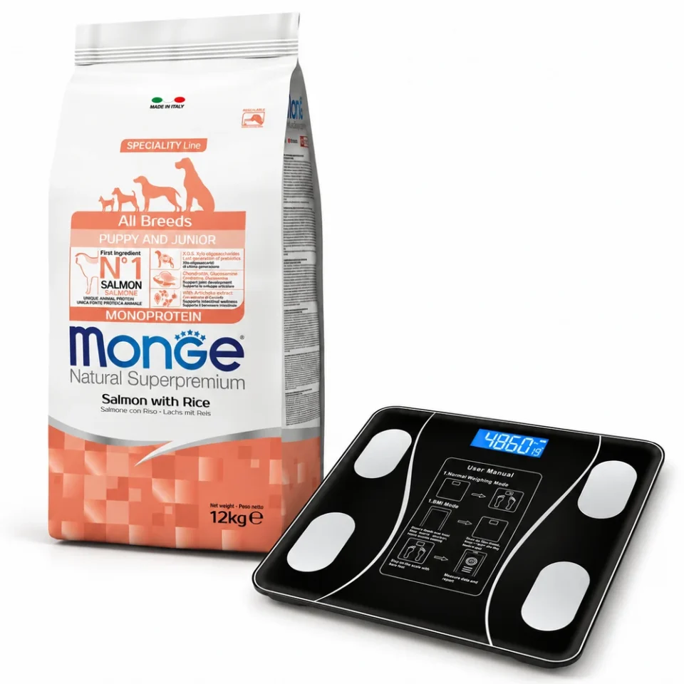 Monge Puppy Salmón y Arroz 12 Kg + Balanza corporal de regalo