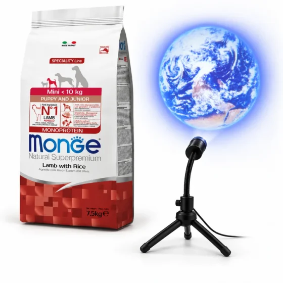Monge Puppy Small Monoproteina Cordero 7,5 Kg + Proyector del planeta Tierra de regalo