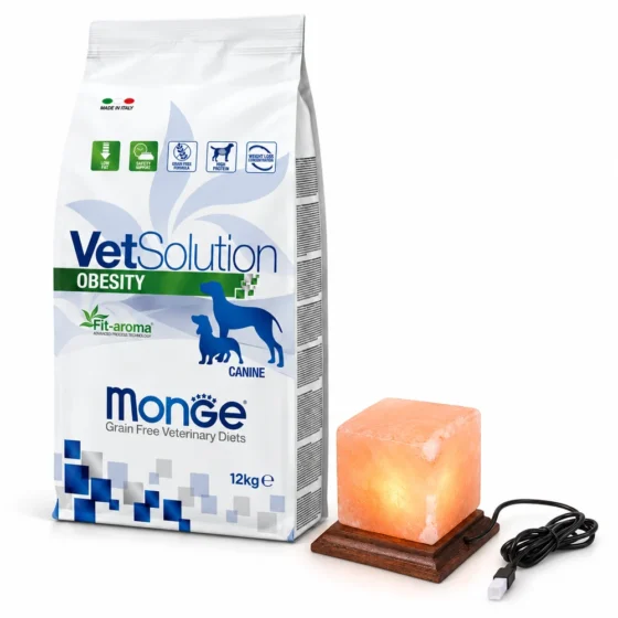 Monge VetSolution Obesity Grain Free 12 Kg + Lámpara de sal de regalo