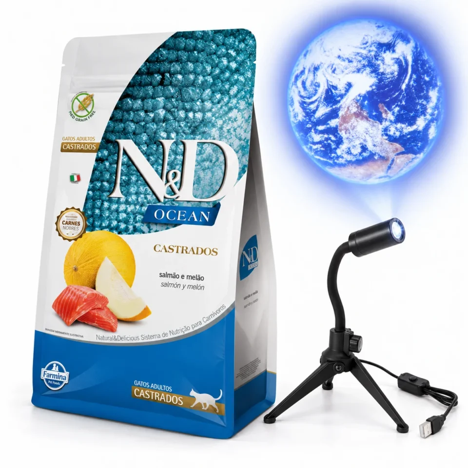N&D Ocean Feline Salmón y Melón Adultos Castrados 7,5 Kg + Proyector de regalo