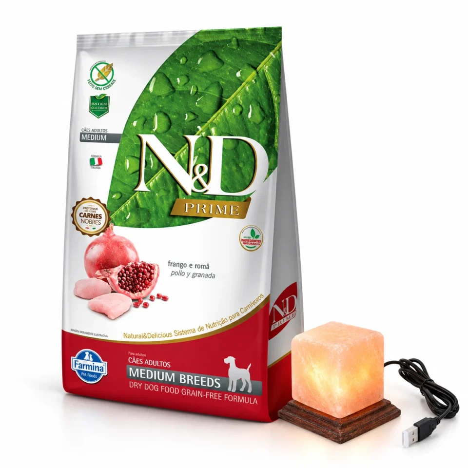 N&D Prime Adulto Medium 10 Kg + Lámpara de sal de regalo