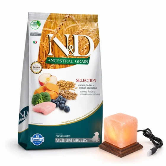 N&D Ancestral Puppy Medium 15 Kg + Lámpara de sal de regalo