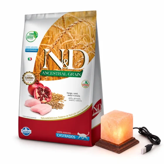 N&D Ancestral Feline Adulto Castrado 7,5 Kg + Lámpara de sal de regalo