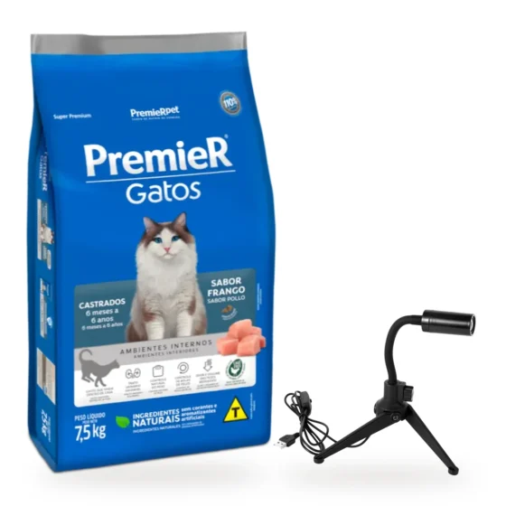 PremieR Gatos Castrados 6 meses a 6 años Pollo 7,5 Kg + Proyector de planeta de regalo