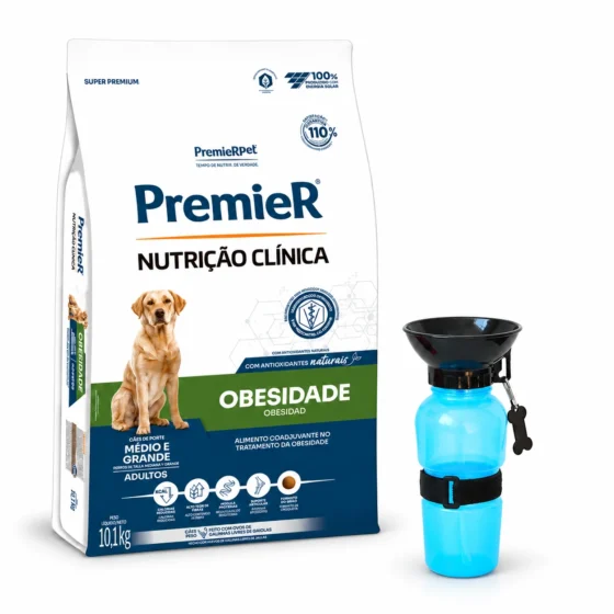 Premier Obesidad para Perro Medianos y Grandes 10 kg + Botella bebedero azul de regalo