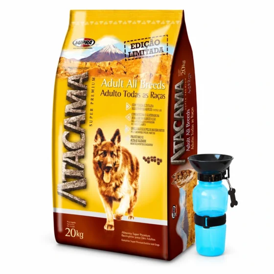 Nueva Atacama Adulto Super Premium 20+2 Kg con bebedero azul de regalo