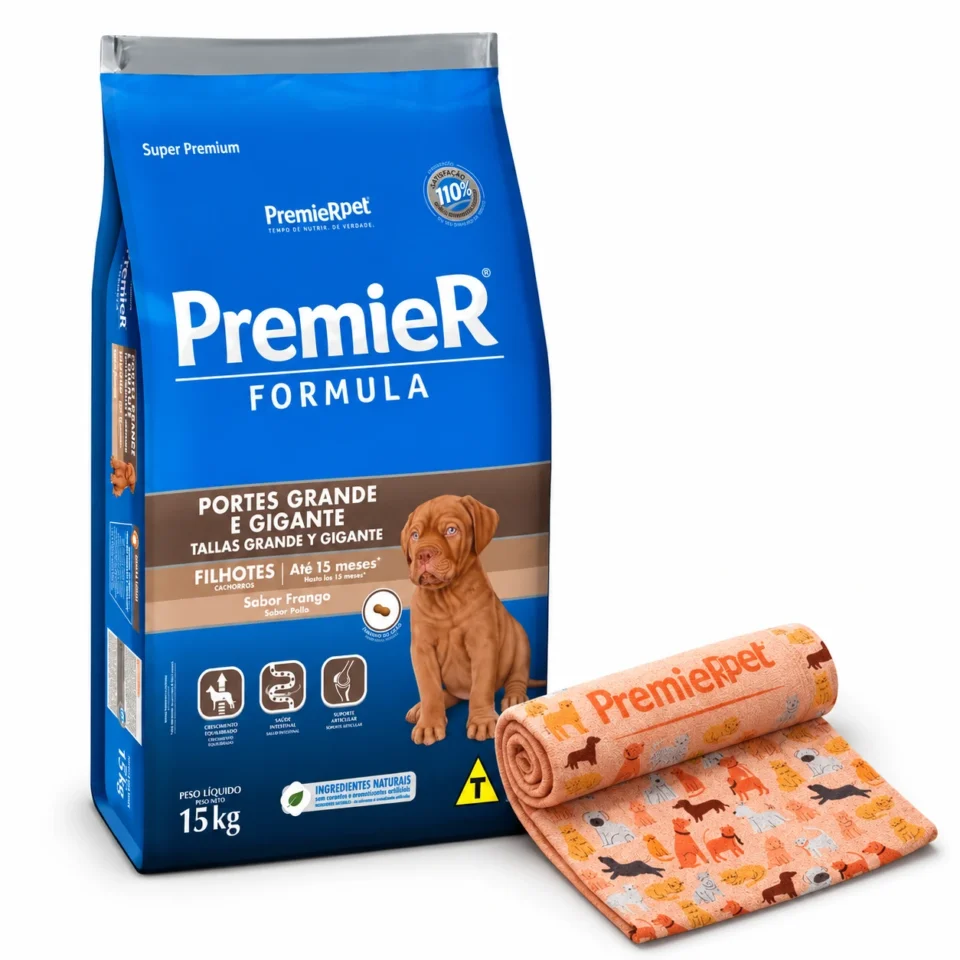 PremieR Formula Perros Cachorros Talla Grande y Gigante Pollo 15 Kg + Manta Premier de regalo
