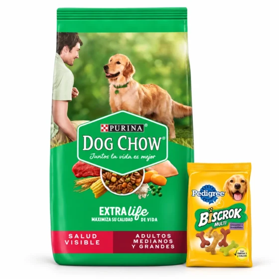 Dog Chow Adulto Mediano y Grande 21 Kg + Biscrok 100 g de regalo