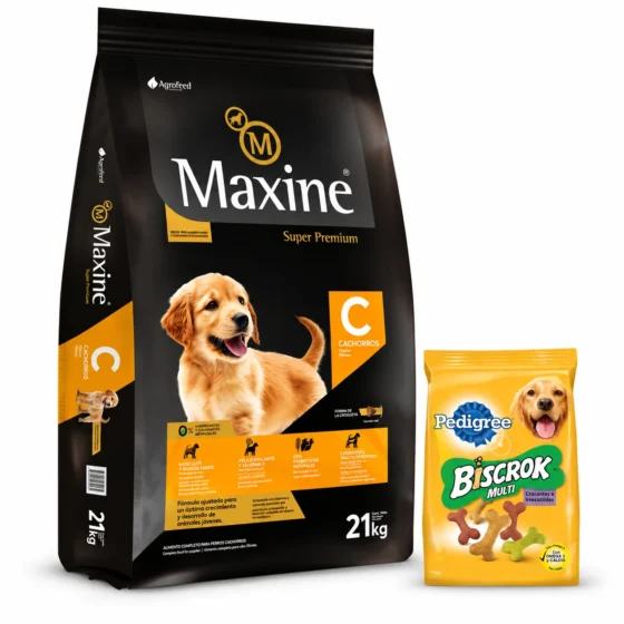 Maxine Cachorro Super Premium 21+1,5 Kg + Biscrok 100 g de regalo